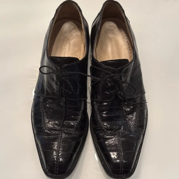 Belvedere Men's Black Genuine Eel Skin Square Toe Dress Shoes (US 10.5)