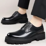 Men's Leather Oxford Shoes Handmade Business Pointed Toe Formal Dress Footwear - Image 2