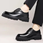Men's Leather Oxford Shoes Handmade Business Pointed Toe Formal Dress Footwear - Image 3