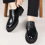 Men's Leather Oxford Shoes Handmade Business Pointed Toe Formal Dress Footwear - Image 4